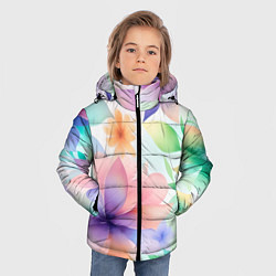 Куртка зимняя для мальчика Акварельные цветы - нейросеть, цвет: 3D-светло-серый — фото 2