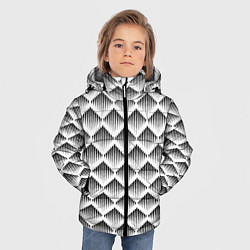 Куртка зимняя для мальчика Ромбы из черных треугольников, цвет: 3D-красный — фото 2