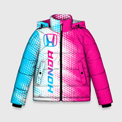 Куртка зимняя для мальчика Honda neon gradient style: по-вертикали, цвет: 3D-черный