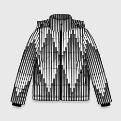 Куртка зимняя для мальчика Большие вдавленные ромбы, цвет: 3D-черный