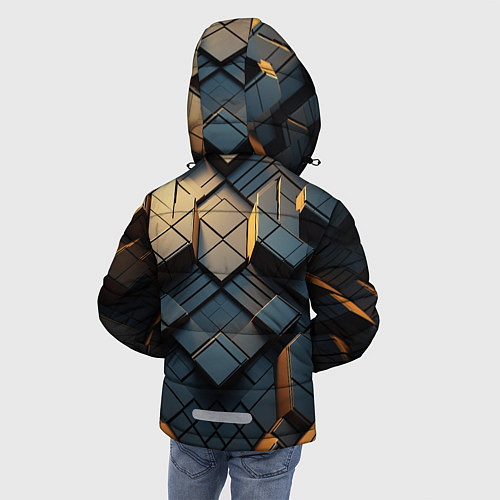 Зимняя куртка для мальчика Объемные кубы / 3D-Светло-серый – фото 4