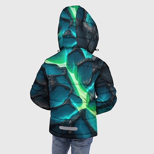 Зимняя куртка для мальчика Свечение из разлома плит / 3D-Черный – фото 4