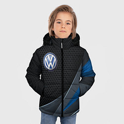 Куртка зимняя для мальчика Фольцваген - синяя броня, цвет: 3D-светло-серый — фото 2