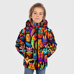 Куртка зимняя для мальчика Мифические монстрики, цвет: 3D-черный — фото 2