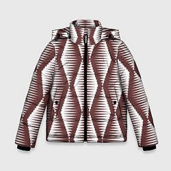 Куртка зимняя для мальчика Ромбы цвета кофе, цвет: 3D-черный