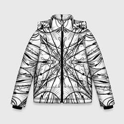 Куртка зимняя для мальчика Абстрактный контрастный паттерн, цвет: 3D-светло-серый