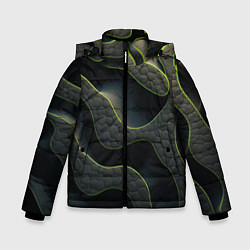 Куртка зимняя для мальчика Объемная темная текстура, цвет: 3D-светло-серый