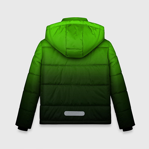 Зимняя куртка для мальчика Градиент ядовитый зеленый - черный / 3D-Светло-серый – фото 2
