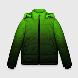 Зимняя куртка для мальчика Градиент ядовитый зеленый - черный