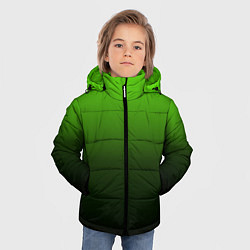 Куртка зимняя для мальчика Градиент ядовитый зеленый - черный, цвет: 3D-светло-серый — фото 2