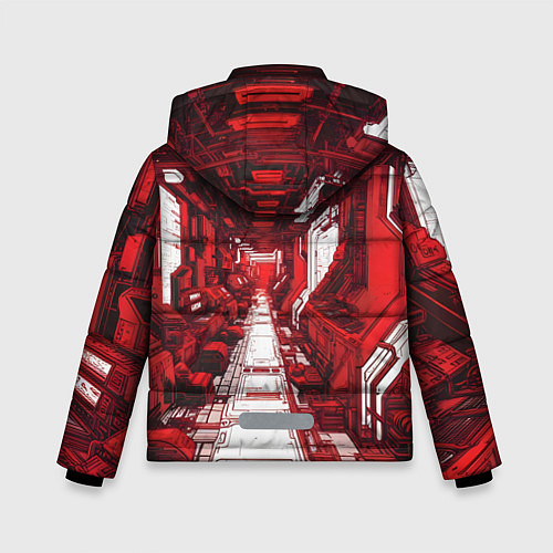 Зимняя куртка для мальчика Красная комната киберпанк / 3D-Светло-серый – фото 2