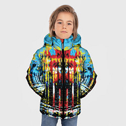 Куртка зимняя для мальчика Зеркальная абстракция - нейросеть, цвет: 3D-красный — фото 2