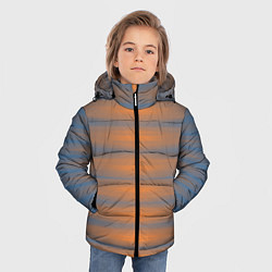 Куртка зимняя для мальчика Полосатый закат градиент, цвет: 3D-черный — фото 2