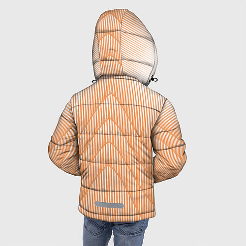 Зимняя куртка для мальчика Полосатый оранжевый градиент / 3D-Светло-серый – фото 4