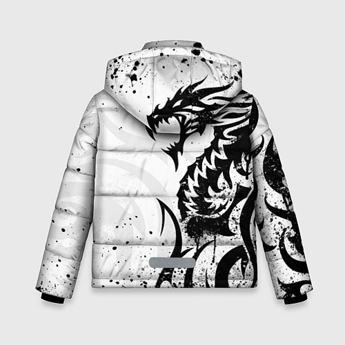 Зимняя куртка для мальчика Fox motocross - белый дракон / 3D-Светло-серый – фото 2