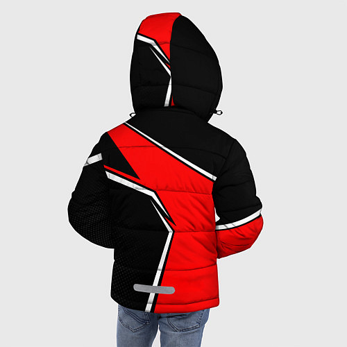 Зимняя куртка для мальчика Fox мотокросс - красный / 3D-Черный – фото 4