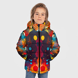 Куртка зимняя для мальчика Mirrow colorful blots - abstraction - vogue, цвет: 3D-черный — фото 2