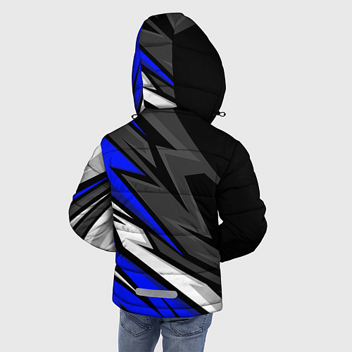 Зимняя куртка для мальчика Volkswagen - Синяя абстракция / 3D-Черный – фото 4