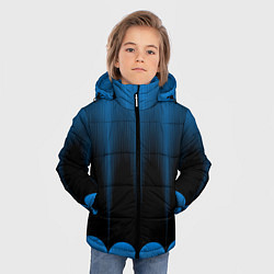 Куртка зимняя для мальчика Сине-черный градиент в полоску, цвет: 3D-светло-серый — фото 2