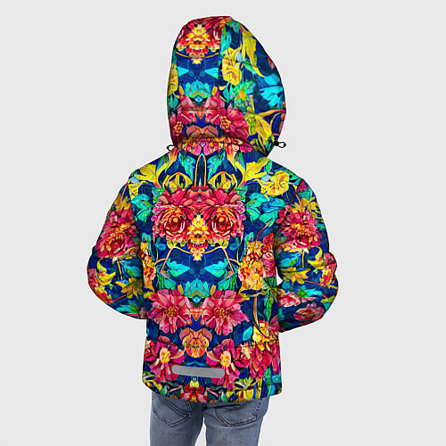 Зимняя куртка для мальчика Зеркальный цветочный паттерн - мода / 3D-Черный – фото 4