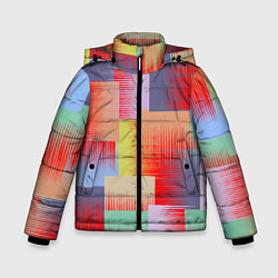 Зимняя куртка для мальчика Веселая разноцветная клетка