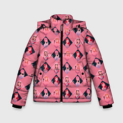 Зимняя куртка для мальчика Розовая клеточка black pink