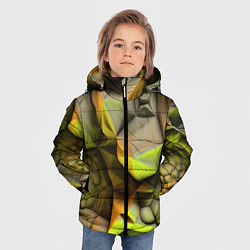 Куртка зимняя для мальчика Зеленая объемная космическая текстура, цвет: 3D-черный — фото 2