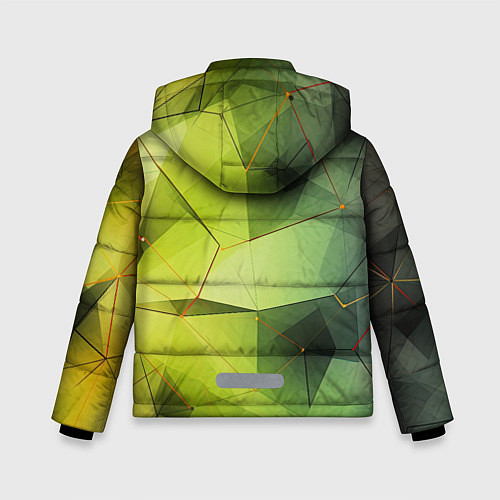 Зимняя куртка для мальчика Зеленая текстура объемная / 3D-Светло-серый – фото 2