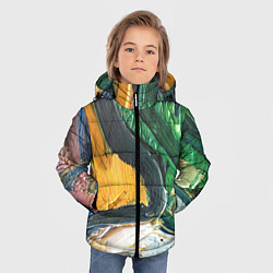Куртка зимняя для мальчика Раскрасочные мазки красок, цвет: 3D-черный — фото 2