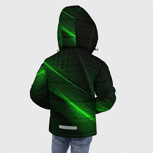 Зимняя куртка для мальчика Green neon lines / 3D-Красный – фото 4