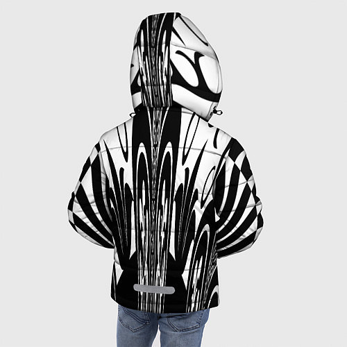 Зимняя куртка для мальчика Черные завихрения / 3D-Черный – фото 4