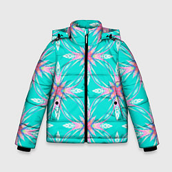 Куртка зимняя для мальчика Геометрический цветочный узор, цвет: 3D-красный
