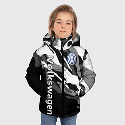 Куртка зимняя для мальчика Фольцваген - белый камуфляж, цвет: 3D-черный — фото 2