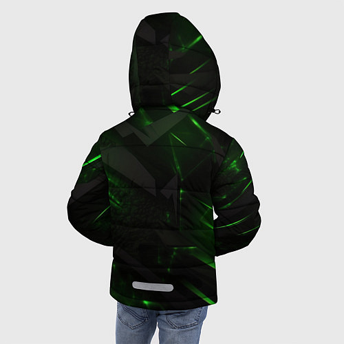 Зимняя куртка для мальчика Dark black green abstract / 3D-Черный – фото 4