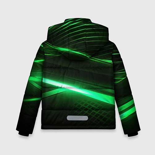 Зимняя куртка для мальчика Зеленый неоновый свет / 3D-Светло-серый – фото 2
