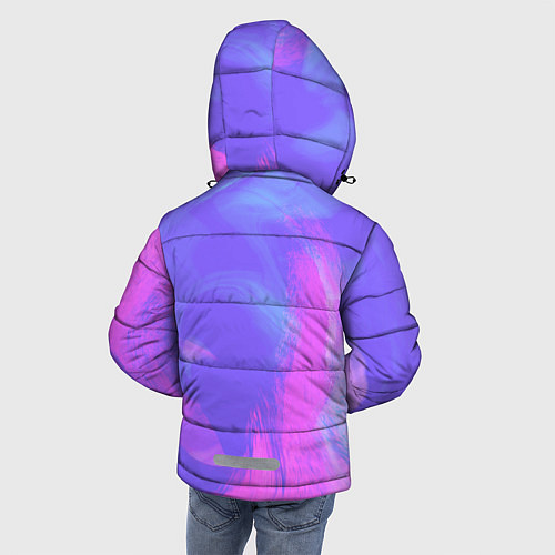 Зимняя куртка для мальчика Сиреневая абстракция / 3D-Черный – фото 4