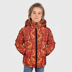 Куртка зимняя для мальчика Символ года дракон, цвет: 3D-красный — фото 2