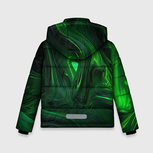 Зимняя куртка для мальчика Зеленые разводы / 3D-Светло-серый – фото 2