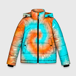 Куртка зимняя для мальчика Тай-дай апельсин, цвет: 3D-светло-серый