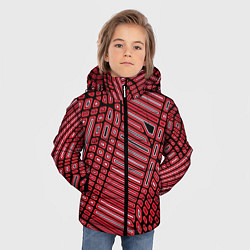 Куртка зимняя для мальчика Красная кибер паутина, цвет: 3D-черный — фото 2