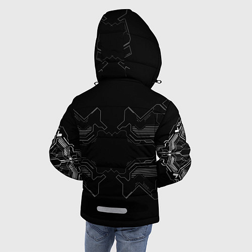 Зимняя куртка для мальчика Кибер арт в Японском стиле / 3D-Черный – фото 4