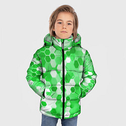 Куртка зимняя для мальчика Кибер Hexagon Зелёный, цвет: 3D-красный — фото 2