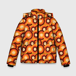 Куртка зимняя для мальчика Терто текстура с кругами, цвет: 3D-черный