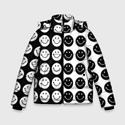 Зимняя куртка для мальчика Smiley black and white