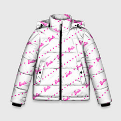 Зимняя куртка для мальчика Барби паттерн - логотип и сердечки