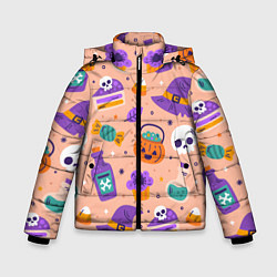 Зимняя куртка для мальчика Halloween skulls pattern
