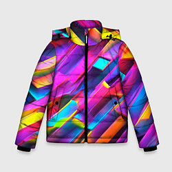Зимняя куртка для мальчика Неоновые разноцветные пластины