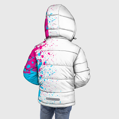 Зимняя куртка для мальчика JoJo Bizarre Adventure neon gradient style: по-вер / 3D-Черный – фото 4