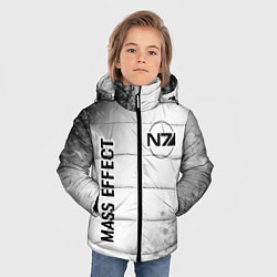 Куртка зимняя для мальчика Mass Effect glitch на светлом фоне: надпись, симво, цвет: 3D-черный — фото 2