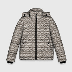 Зимняя куртка для мальчика Вязанный стиль серая пряжа